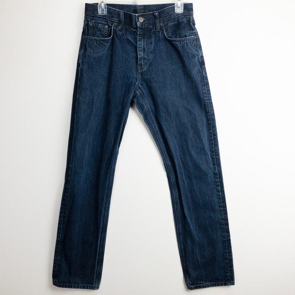 Helmut Lang Collab Men’s Jeans 30x32 Straight Fit Dark Indigo Minimalist Denim - Picture 5 of 13